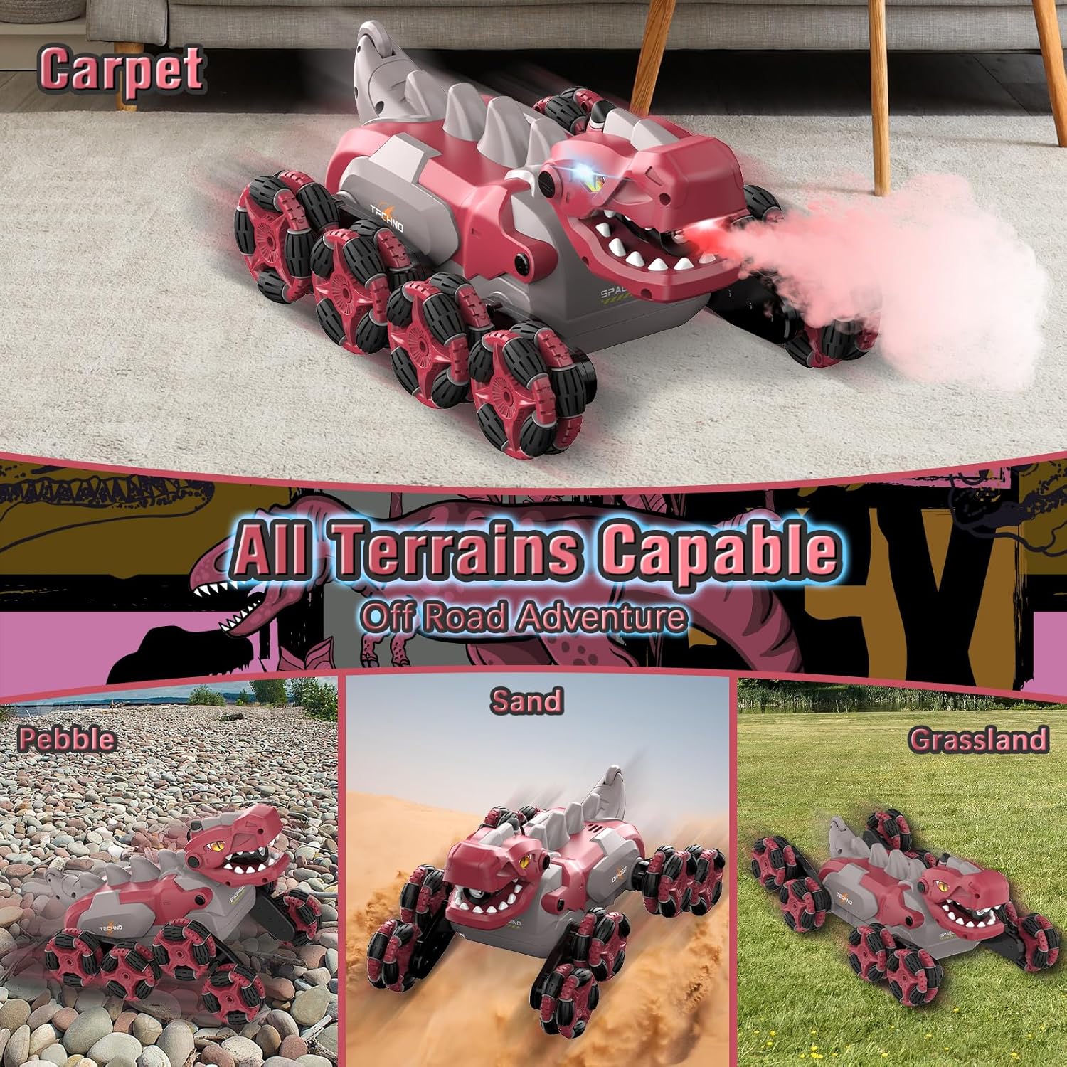 Іграшка на радіокеруванні трюковий 8-колісний робот Динозавр 2209 ∙ Машинка на радіокеруванні Динозавр 2209 A-Toys - мініатюра 5