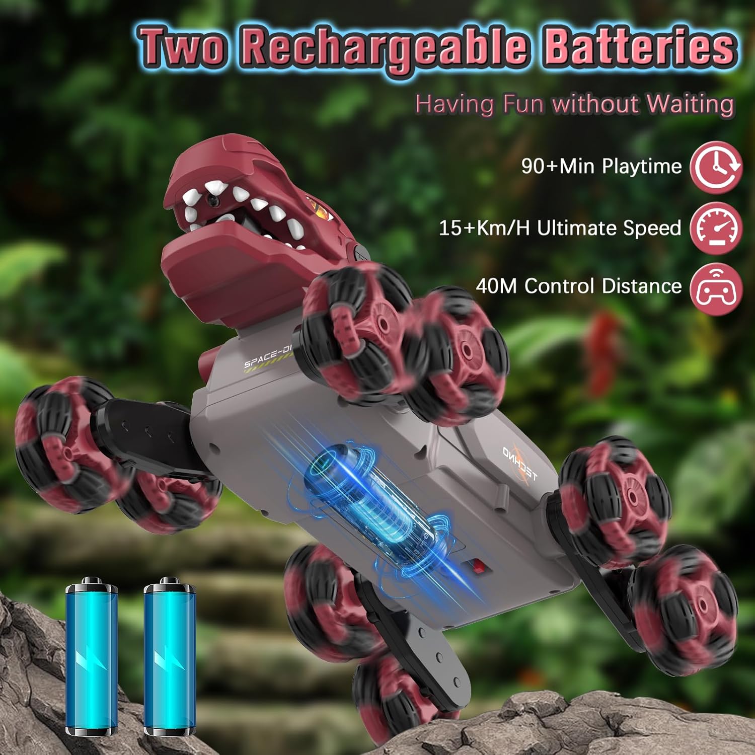 Іграшка на радіокеруванні трюковий 8-колісний робот Динозавр 2209 ∙ Машинка на радіокеруванні Динозавр 2209 A-Toys - мініатюра 6