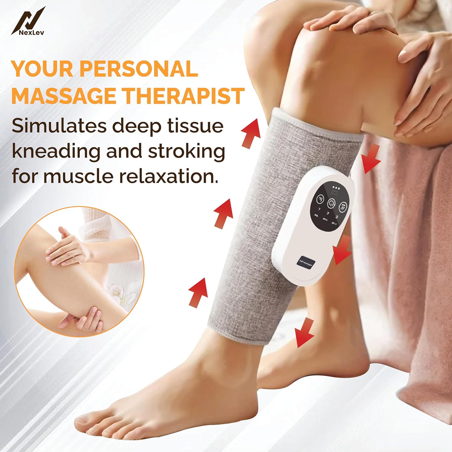 Масажер для ніг PORTABLE CALF MASSAGER MD062 ∙ Розслаблюючий масажер для ніг MD062 - мініатюра 7