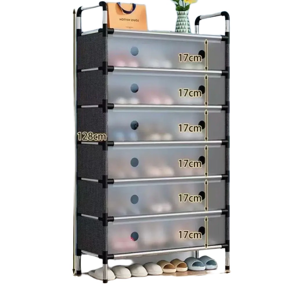 Обувниця для передпокою Схована Обувь Shoe Rack LY-1038 з 7 полицями ∙ Схована обувниця LY-1038