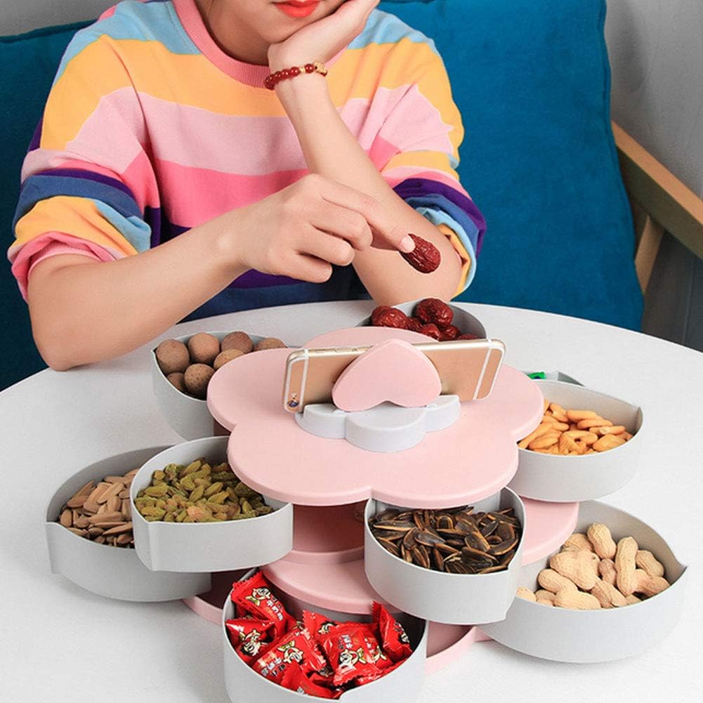 Органайзер для солодощів Flower shap 3 яруси з підставкою для телефону WO-25 ∙ Менажниця для фруктів WO-25 та закусок - мініатюра 3