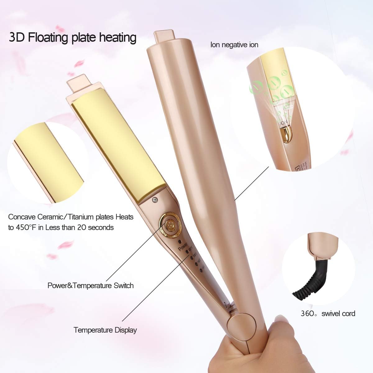 Плойка спіральна HAIR CurlingIron 2в1 WA-1 ∙ Універсальна плойка WA-1 для завивки та випрямлення волосся - мініатюра 3