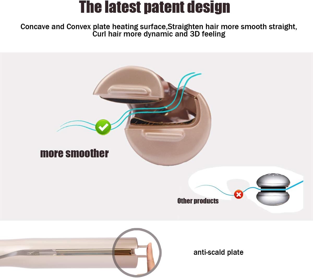 Плойка спіральна HAIR CurlingIron 2в1 WA-1 ∙ Універсальна плойка WA-1 для завивки та випрямлення волосся - мініатюра 4