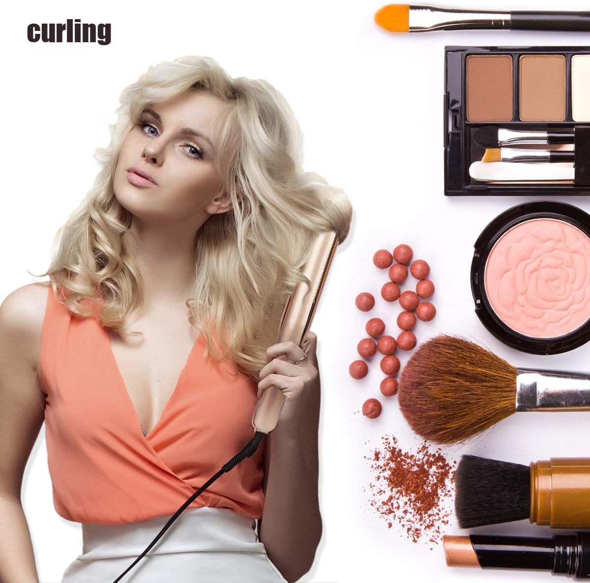 Плойка спіральна HAIR CurlingIron 2в1 WA-1 ∙ Універсальна плойка WA-1 для завивки та випрямлення волосся - мініатюра 5