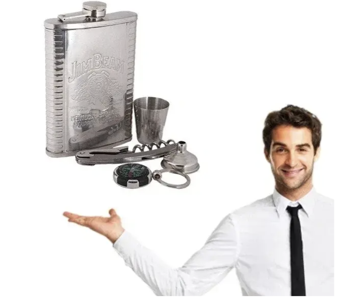 Подарунковий набір фляга + компас + мультиніж XL-5508 ∙ Чоловічий подарунковий набір wine XL-5508 для туризму та відпочинку - мініатюра 2