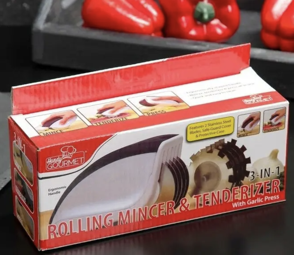 Кухонний ніж-подрібнювач Rolling Mincer W-53 з насадками і пресом для часнику - мініатюра 8