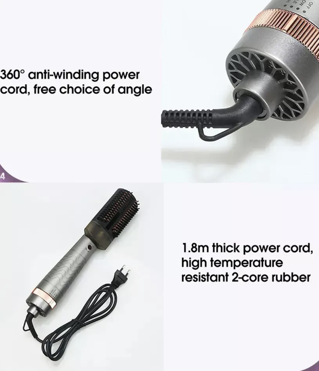 Фен-щітка Hair Steam Brush 3 в 1 з функціями випрямлення, укладки і сушіння - мініатюра 2