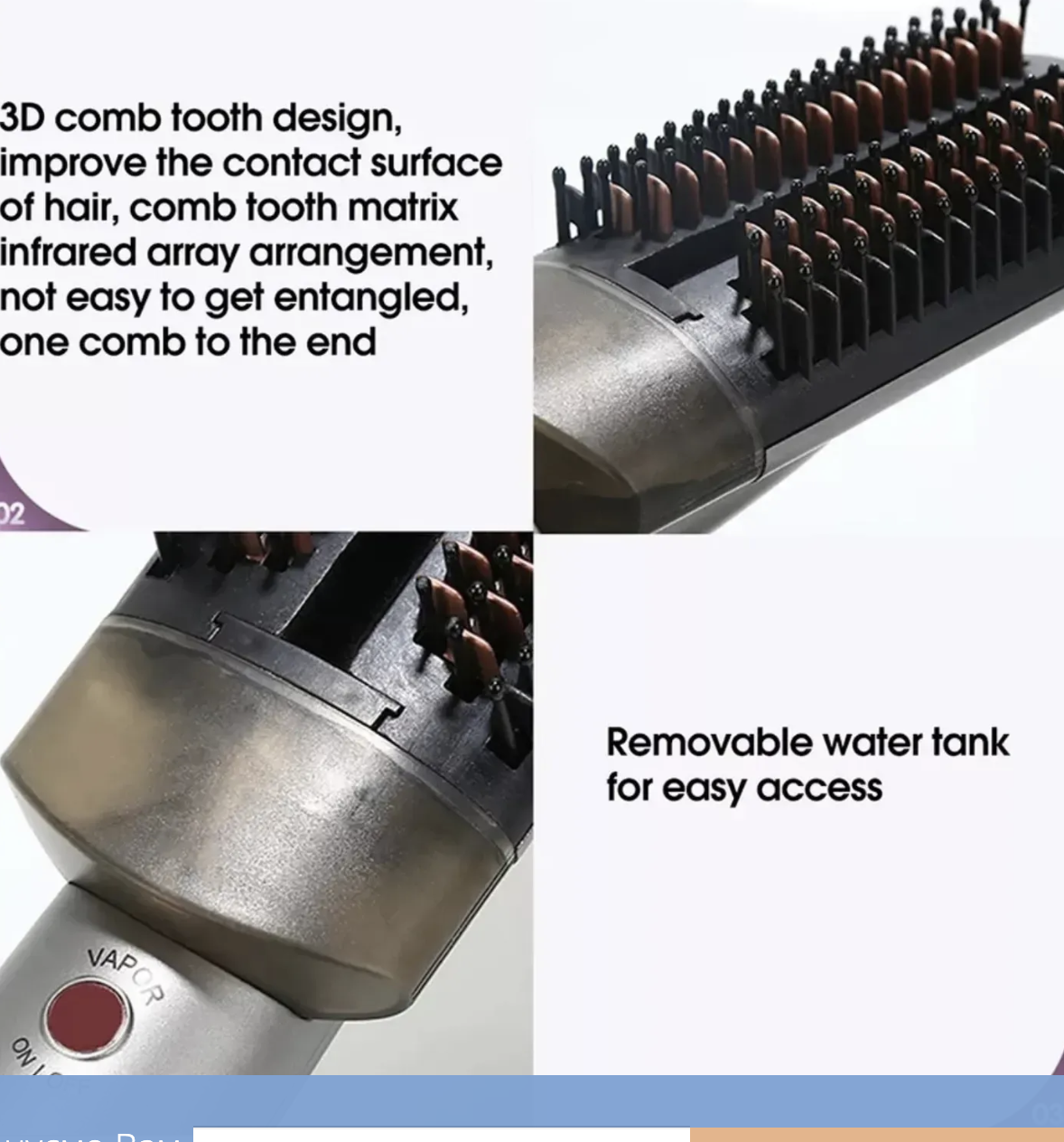 Фен-щітка Hair Steam Brush 3 в 1 з функціями випрямлення, укладки і сушіння - мініатюра 4