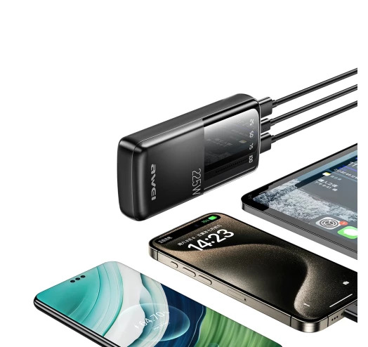 Повербанк AWEI P13K 20000 мАг 22.5W з PD/QC 3.0 і LED-дисплеєм - мініатюра 4