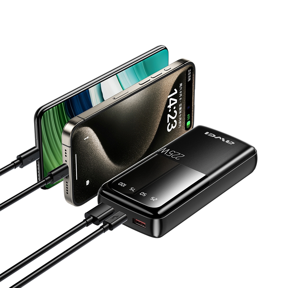 Повербанк AWEI P13K 20000 мАг 22.5W з PD/QC 3.0 і LED-дисплеєм - мініатюра 5