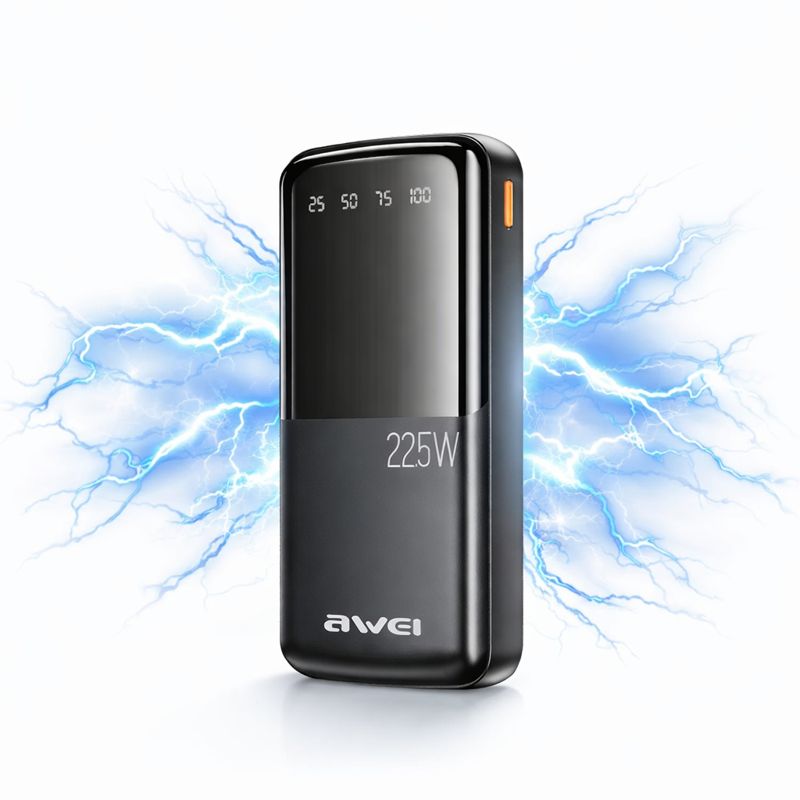 Повербанк AWEI P13K 20000 мАг 22.5W з PD/QC 3.0 і LED-дисплеєм - мініатюра 8