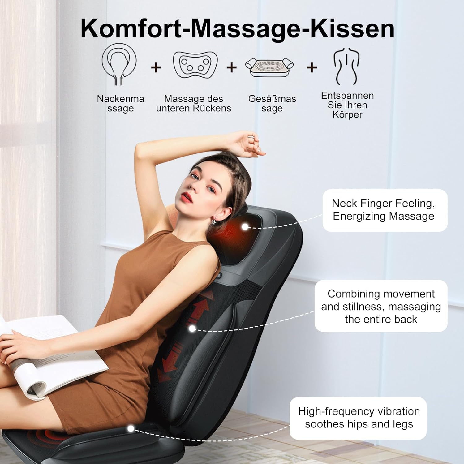 Масажна накидка Benbo AM-607E з підігрівом, 20 рівнями інтенсивності і 6 програмами - мініатюра 2