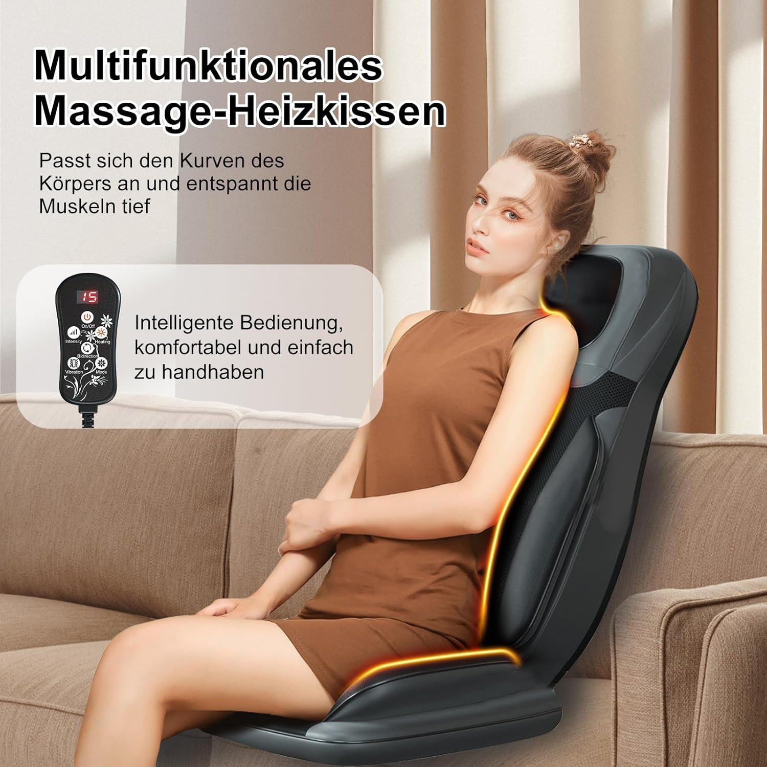 Масажна накидка Benbo AM-607E з підігрівом, 20 рівнями інтенсивності і 6 програмами - мініатюра 3