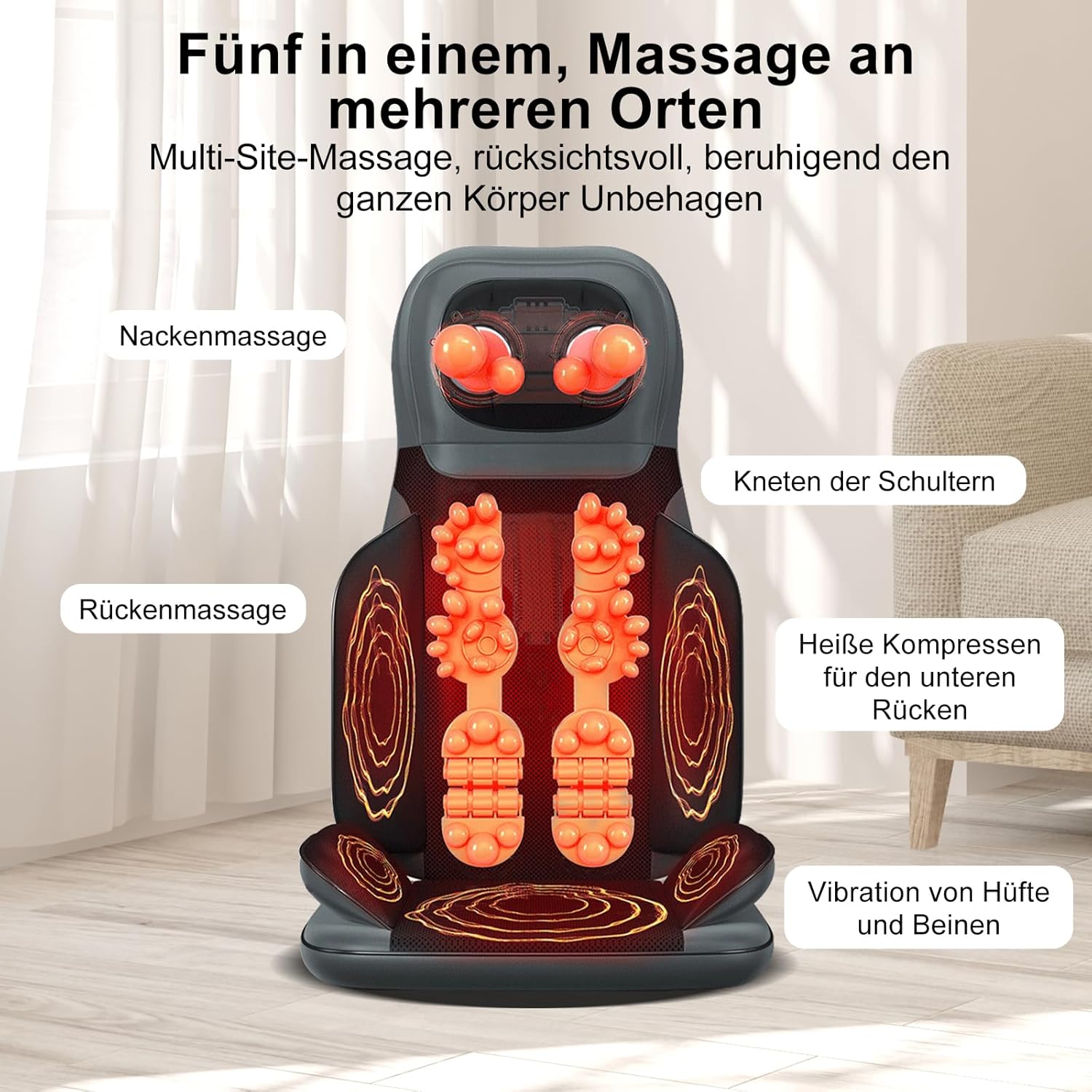 Масажна накидка Benbo AM-607E з підігрівом, 20 рівнями інтенсивності і 6 програмами - мініатюра 6