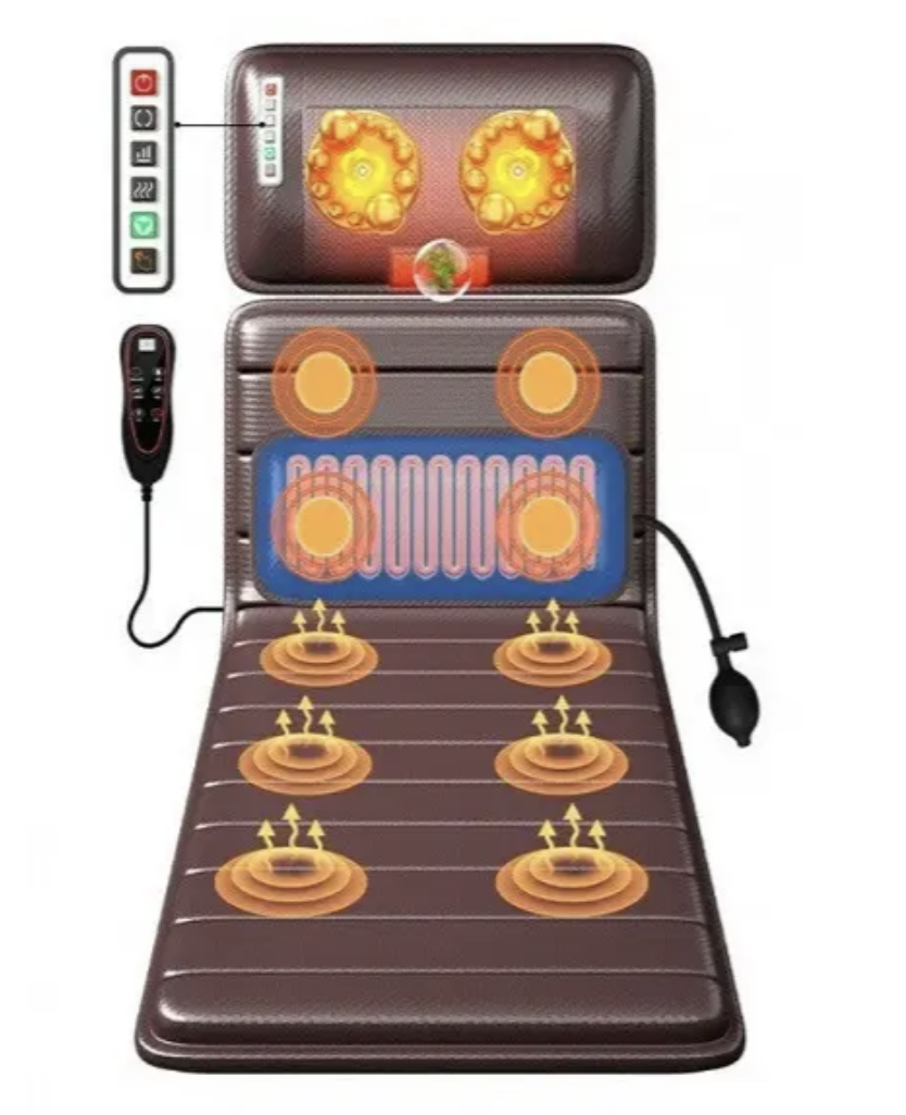 Електричний масажний матрас з підігрівом і вібрацією ZH-09HW3 для спини та тіла MS-150YX ∙ Масажний мат з роликовим масажем MS-150YX та тепловим ефектом