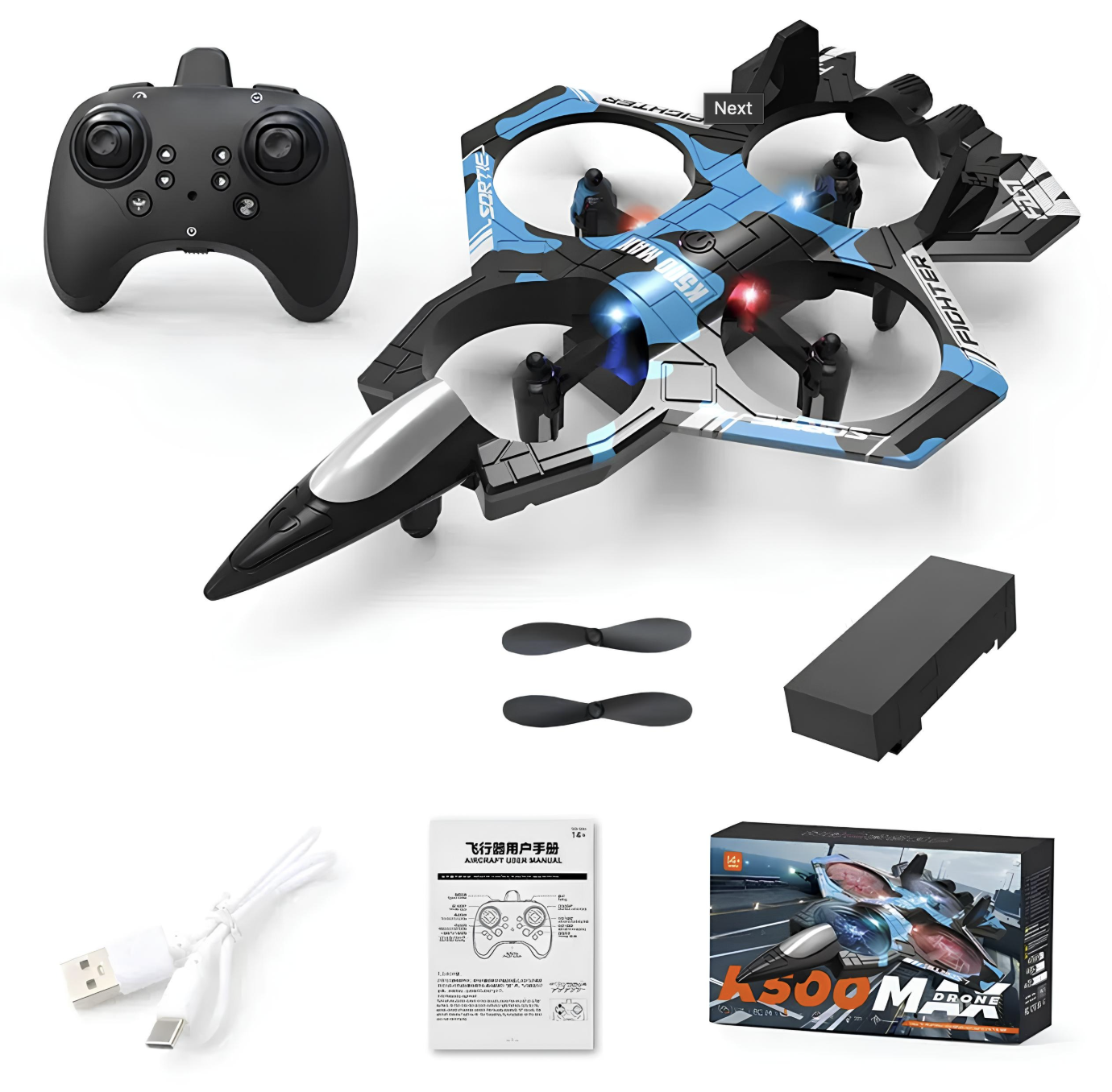 Квадрокоптер K500 MAX M33 з утриманням висоти, трюками 360° і дальністю до 70 м - мініатюра 3