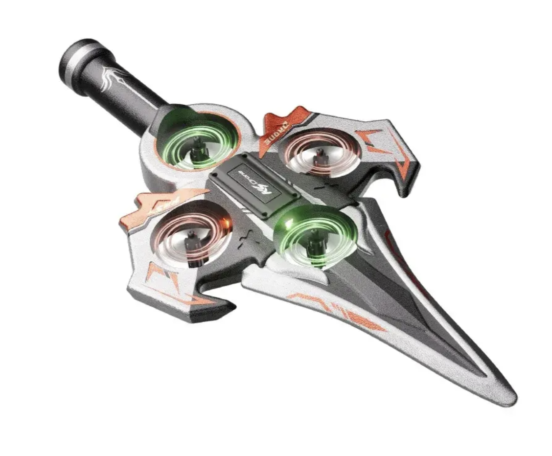 Іграшка-літак на радіокеруванні Літаючий меч Drone KS-199 ∙ RC дрон-літак Drone KS-199 з трюками 360° та LED-підсвіткою