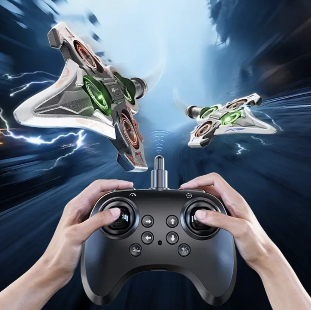 RC дрон-літак KS-199 Літаючий меч з 4 двигунами, 3 швидкостями і LED-підсвіткою - мініатюра 4