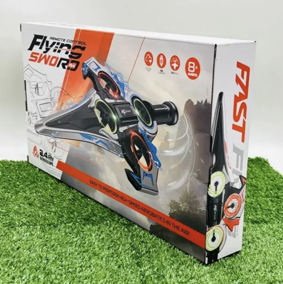 RC дрон-літак KS-199 Літаючий меч з 4 двигунами, 3 швидкостями і LED-підсвіткою - мініатюра 5