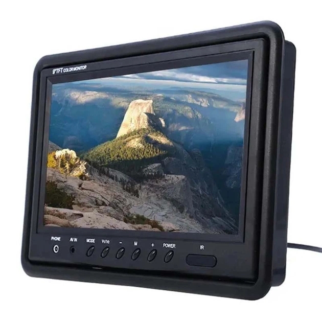 Автомобільний монітор 9 дюймів для камери заднього виду з козирком і пультом - мініатюра 3