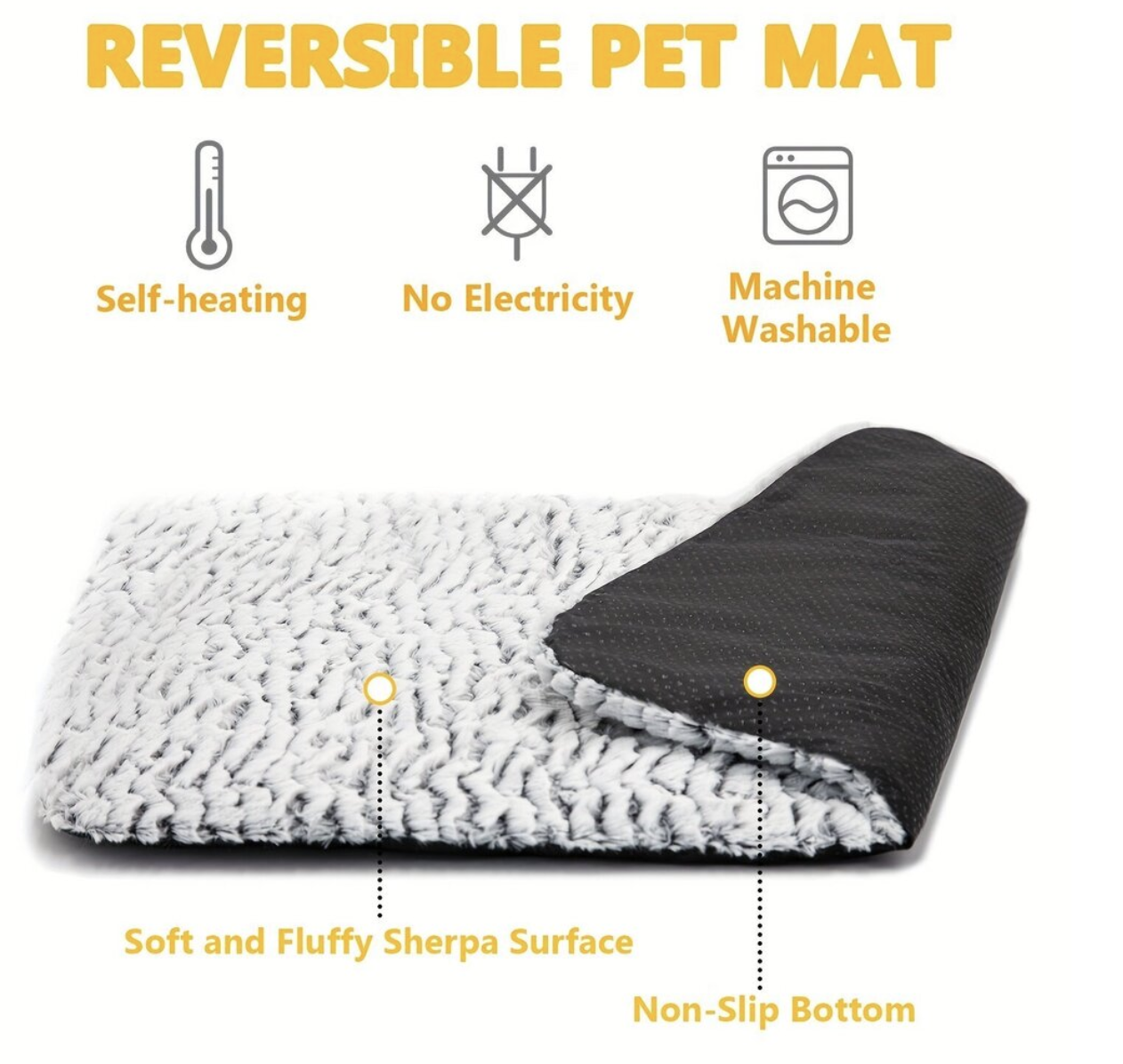 Килимок для тварин MA820 40 x 50 см зі знімним чохлом і м'яким наповнювачем - мініатюра 3