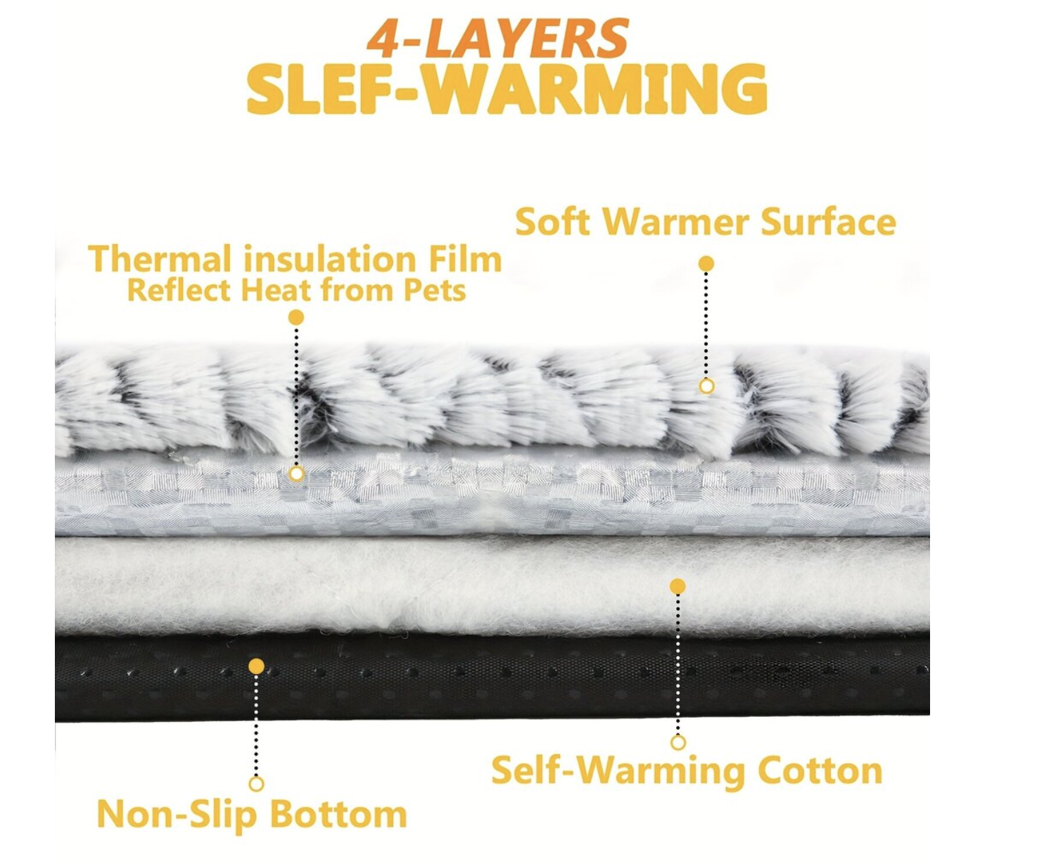 Килимок для тварин MA820 40 x 50 см зі знімним чохлом і м'яким наповнювачем - мініатюра 5