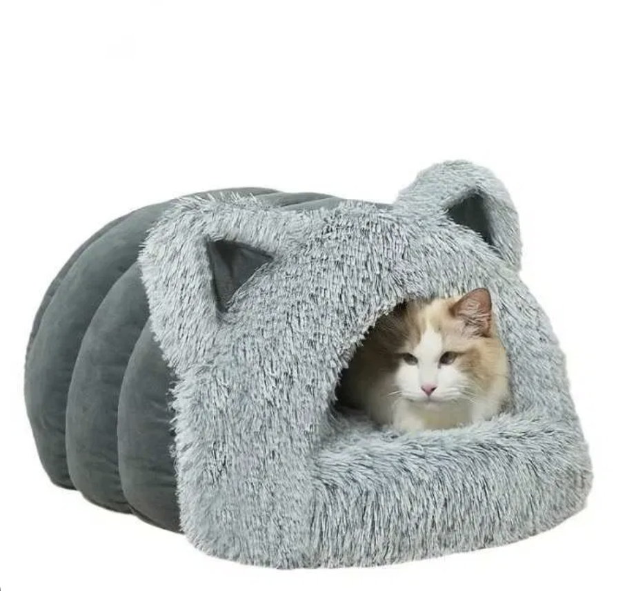 Будиночок для тварин сірий M 50×42×30 см MA817 ∙ Затишний будиночок MA817 для котів та собак дрібних порід