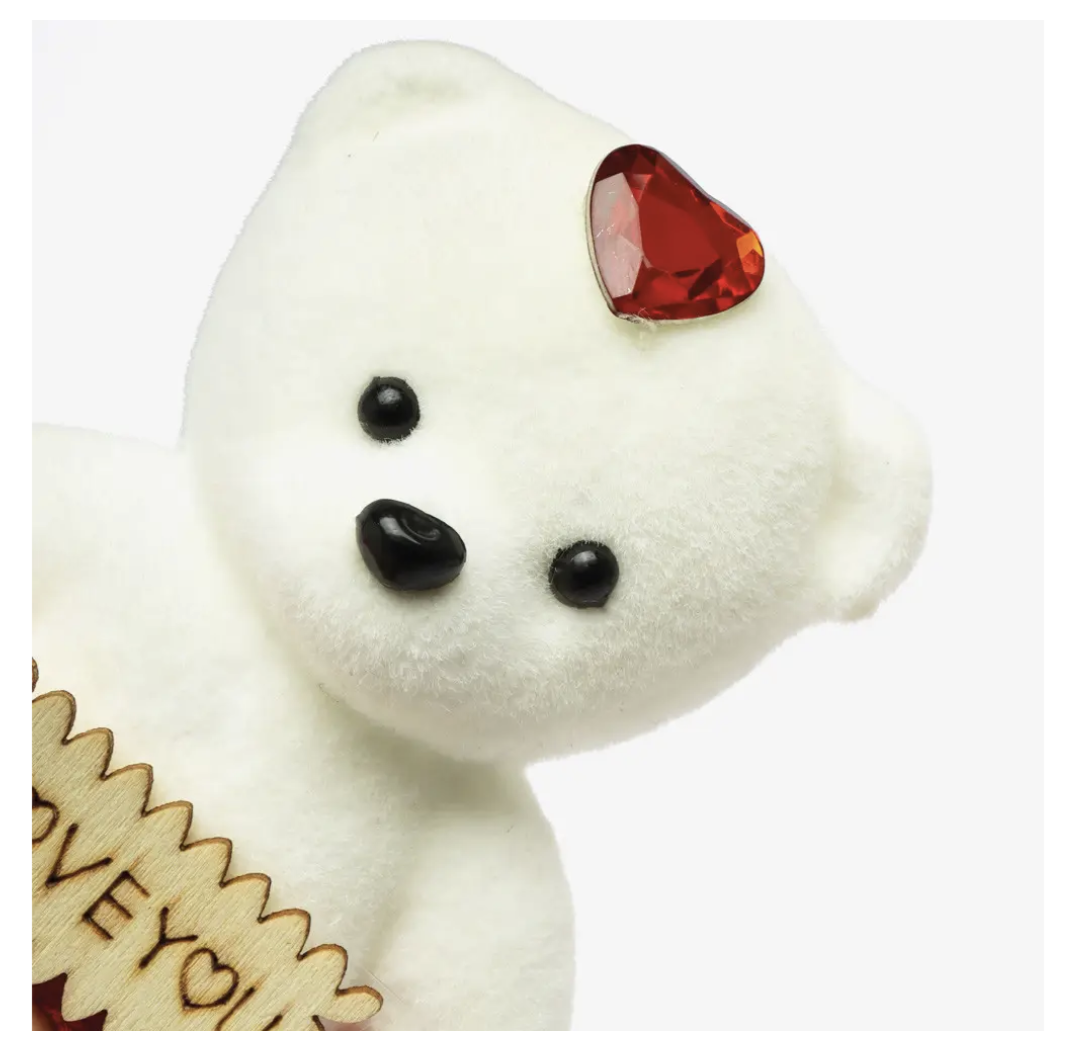 Подарунковий набір у коробці-серці з 9 мильними трояндами і ведмедиком - мініатюра 7