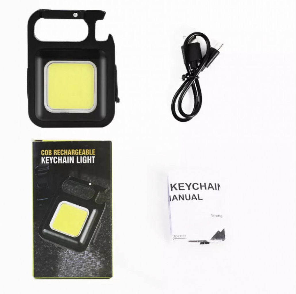 Кишеньковий ліхтар-брелок COB J031 з магнітом, карабіном і USB Type-C - мініатюра 2