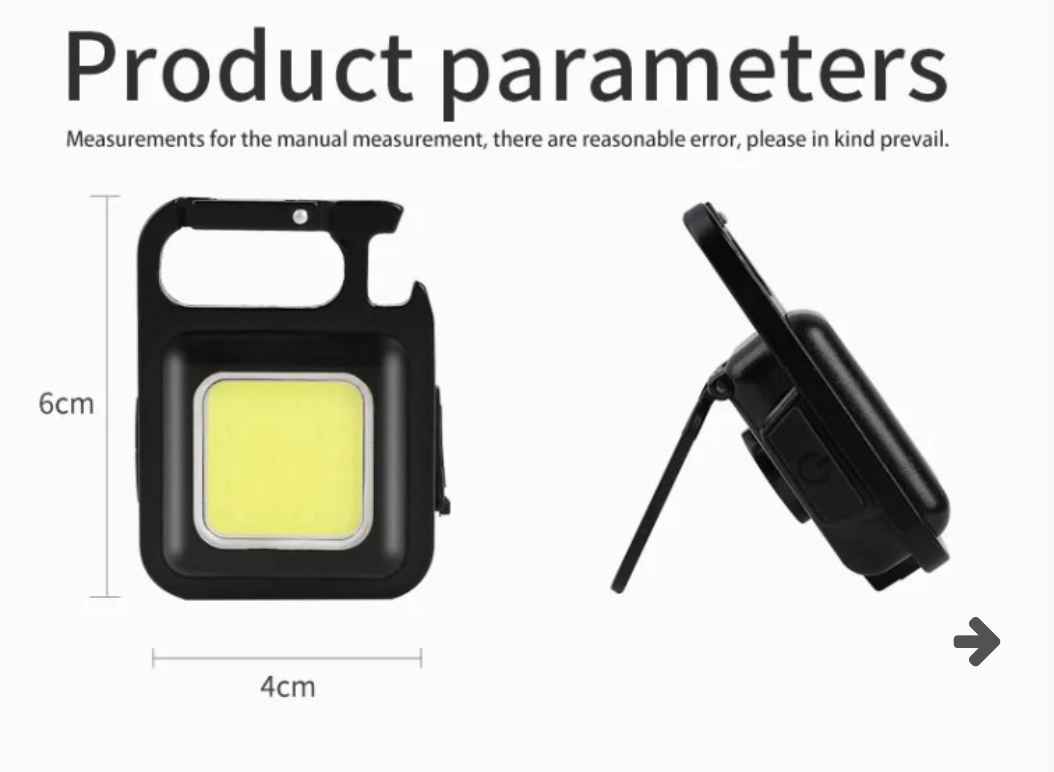 Кишеньковий ліхтар-брелок COB J031 з магнітом, карабіном і USB Type-C - мініатюра 3