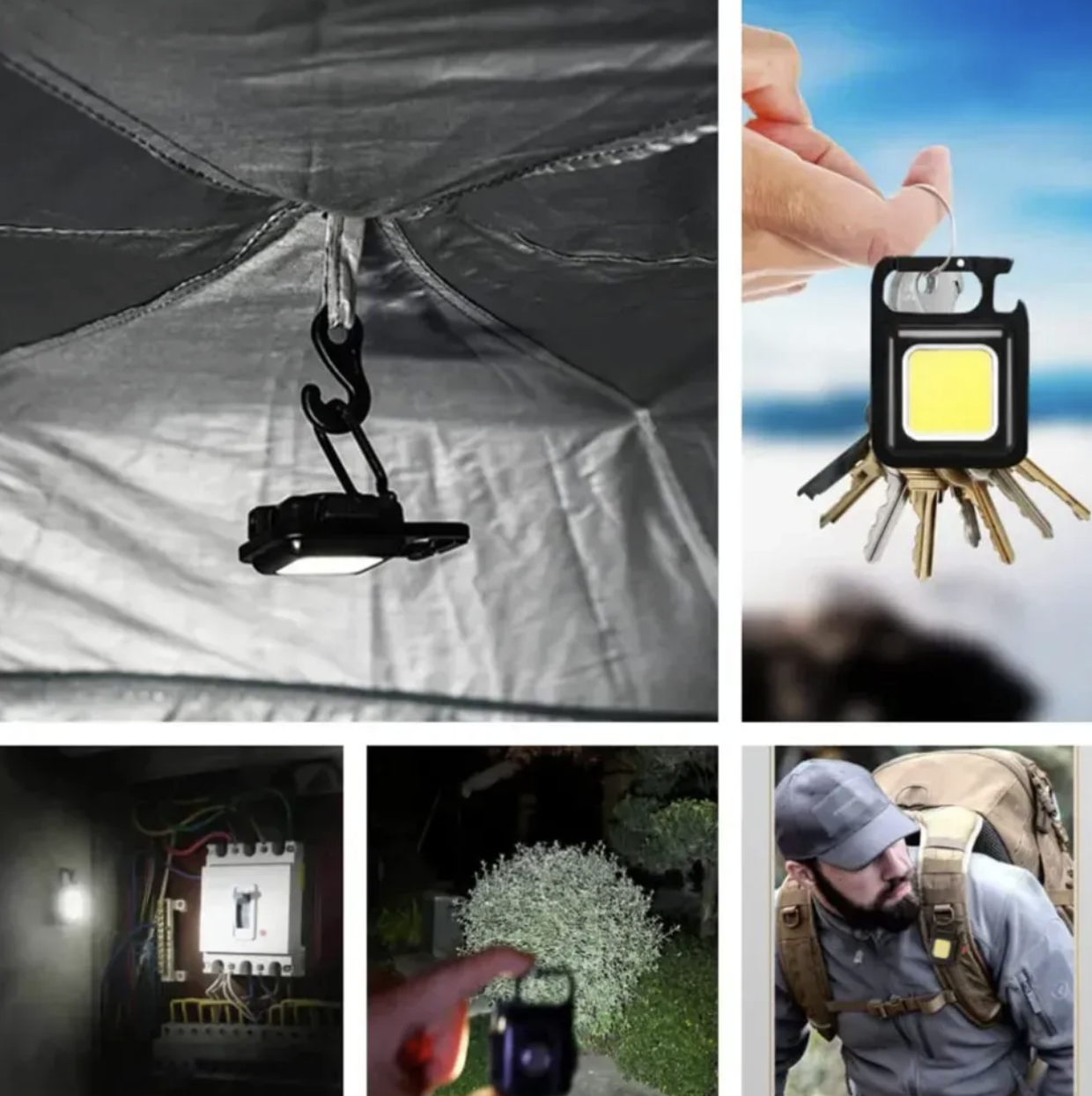 Кишеньковий ліхтар-брелок COB J031 з магнітом, карабіном і USB Type-C - мініатюра 8