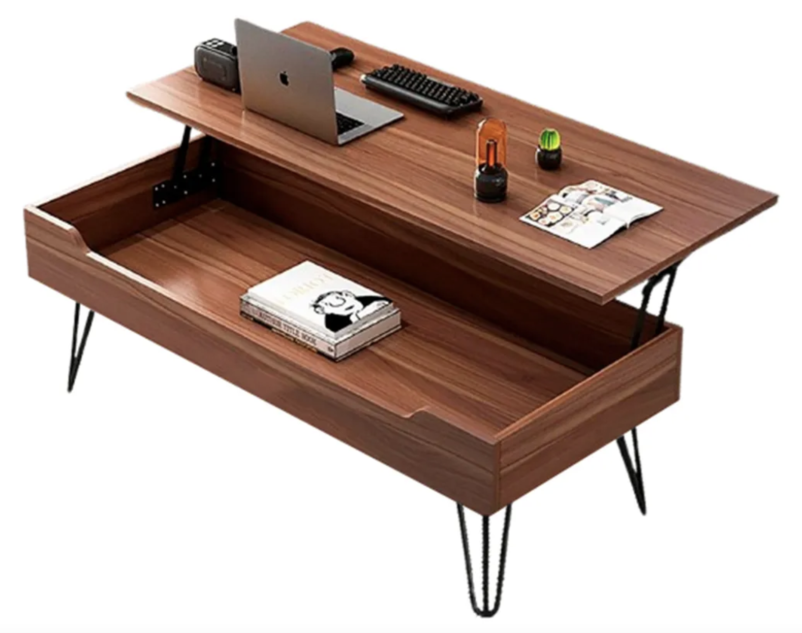 Журнальний стіл-трансформер 1932 з підйомною стільницею і прихованим відсіком - мініатюра 1