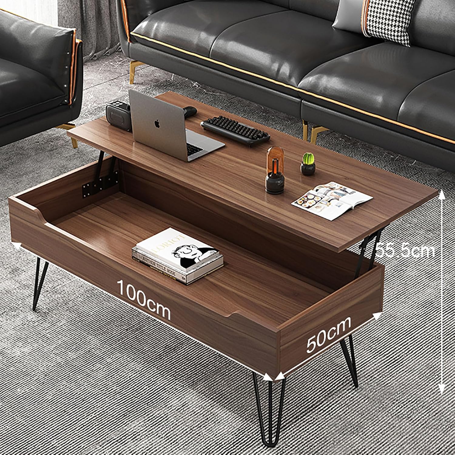 Журнальний стіл-трансформер 1932 з підйомною стільницею і прихованим відсіком - мініатюра 7