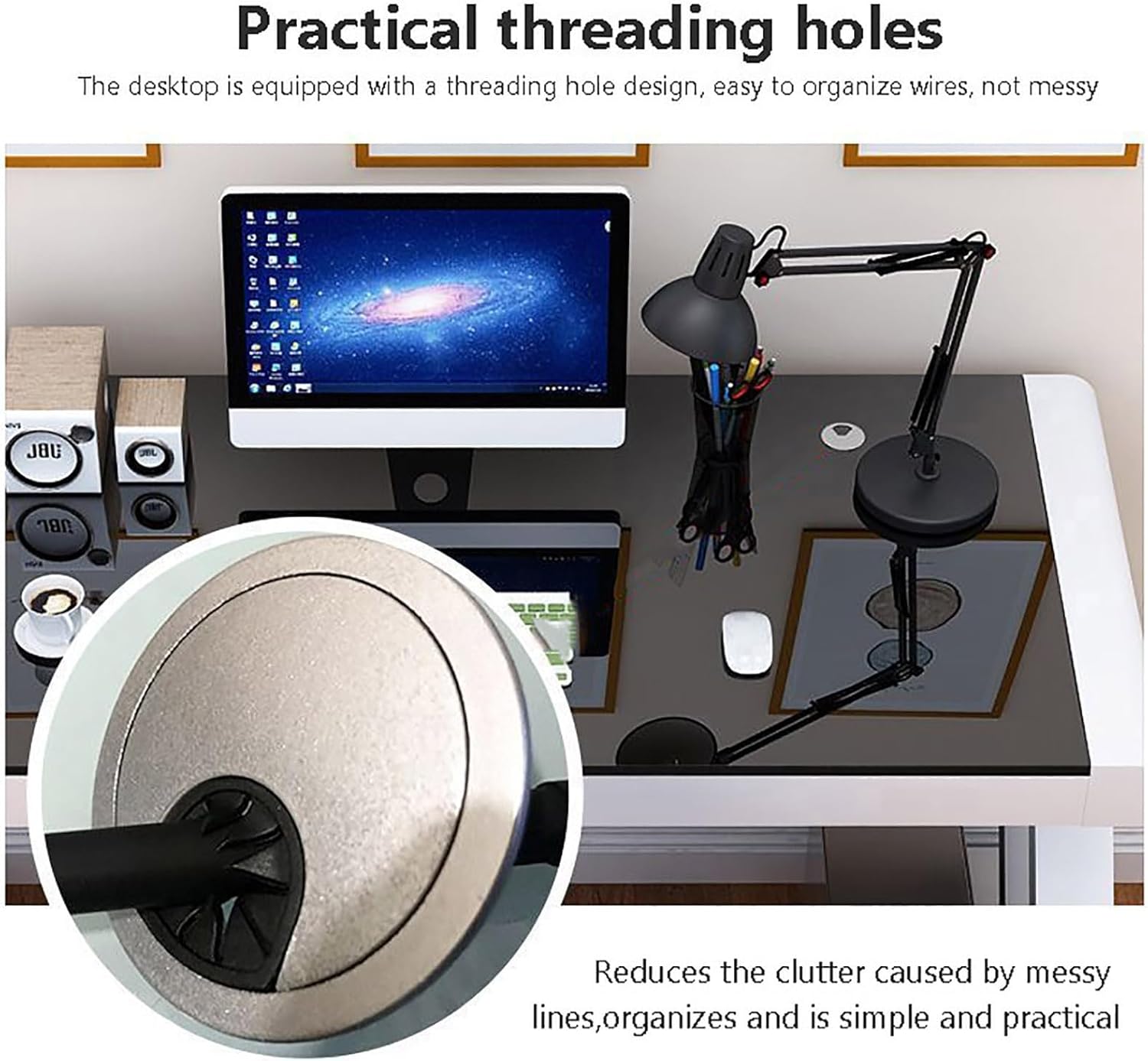 Ігровий стіл Table 1921 зі скляною стільницею, сталевим каркасом і кабель-менеджментом - мініатюра 4