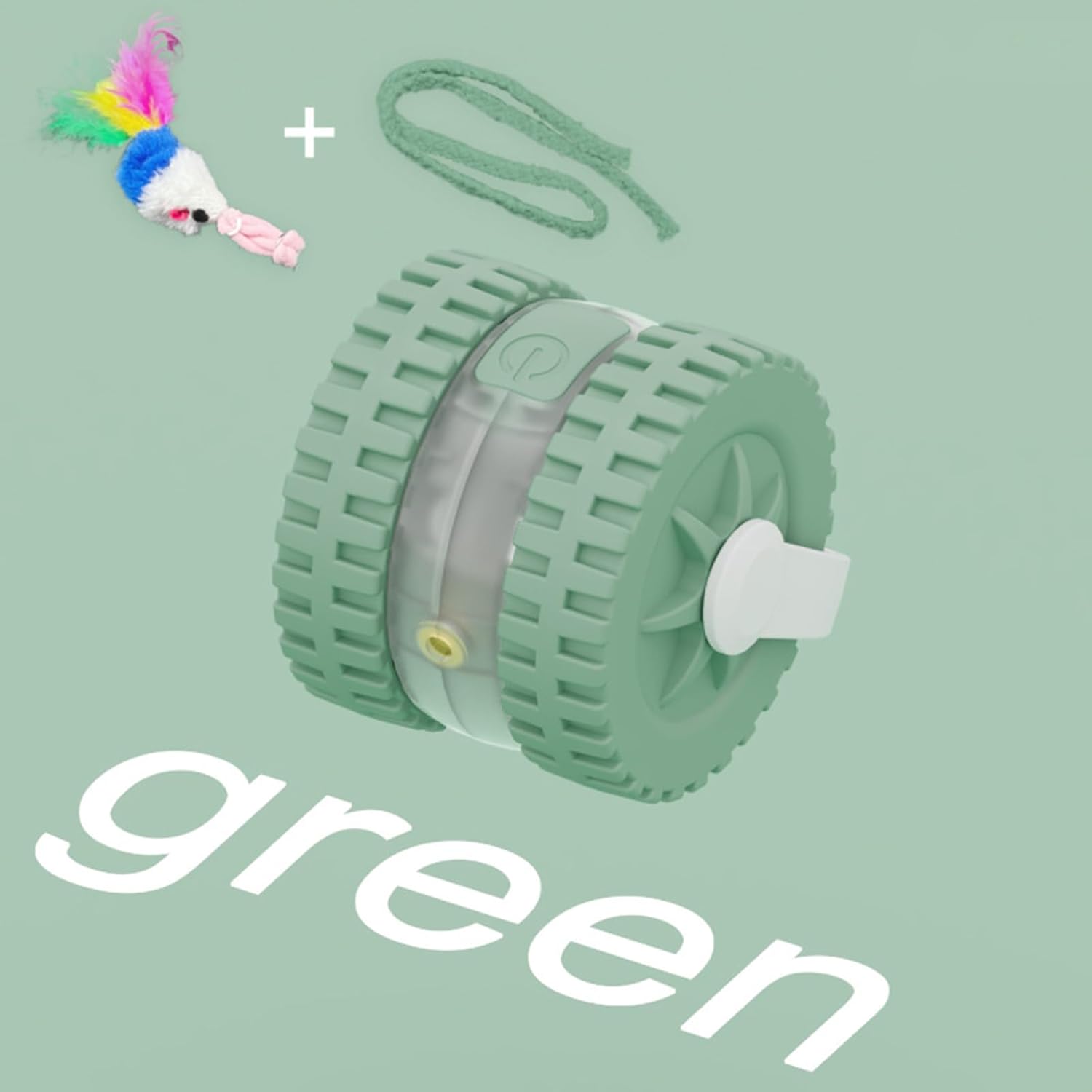 Інтерактивна іграшка для котів 9526 з лазером, пір'ям і автономним рухом - мініатюра 2