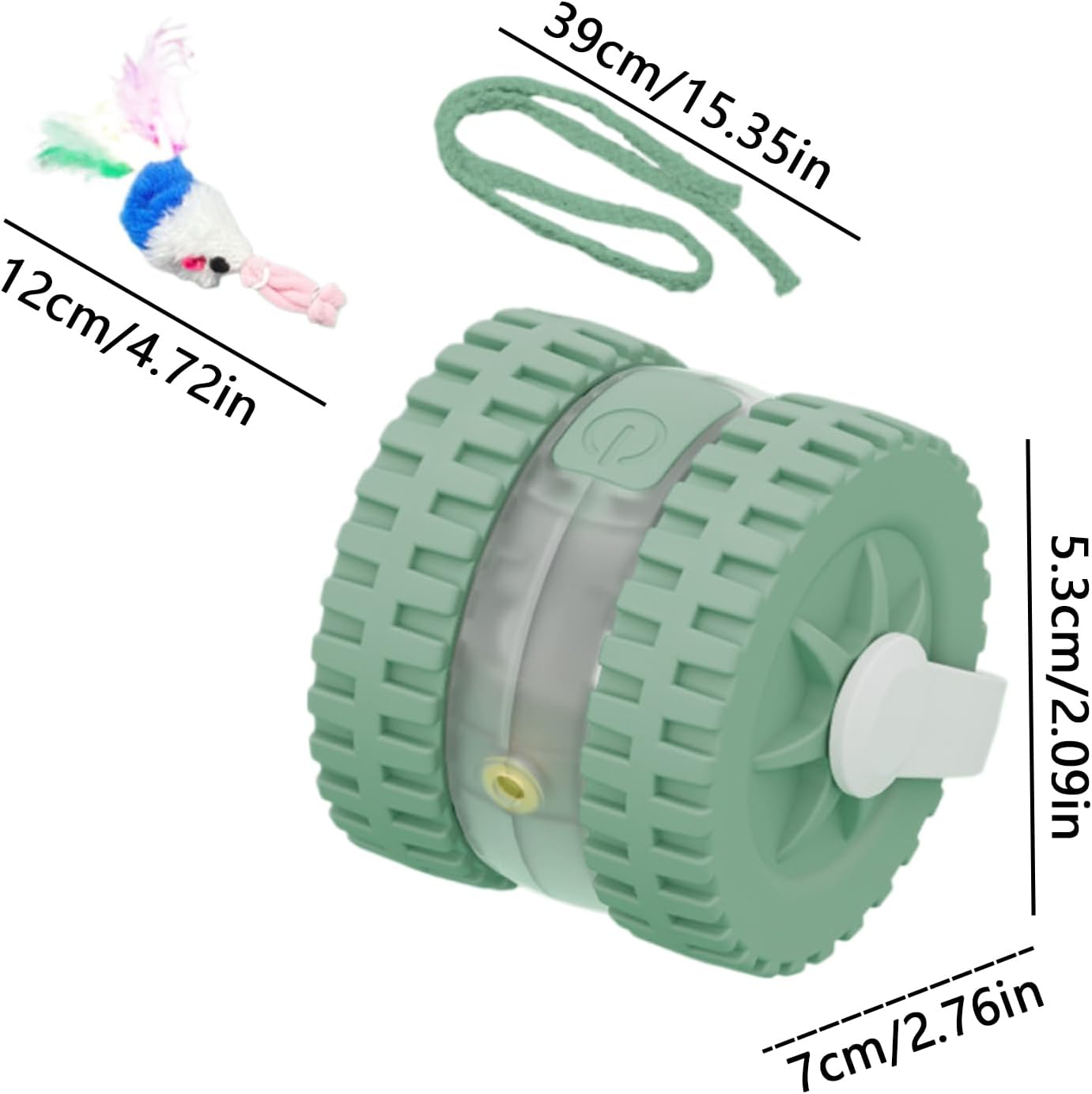 Інтерактивна іграшка для котів 9526 з лазером, пір'ям і автономним рухом - мініатюра 11