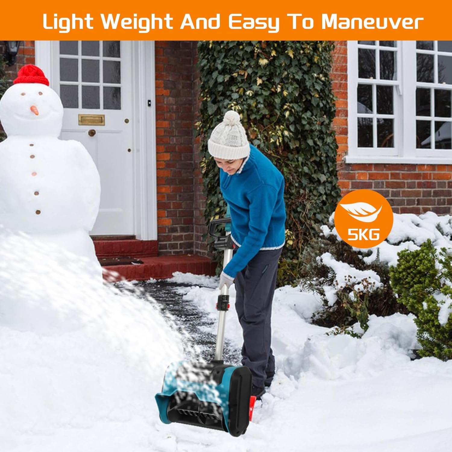 Акумуляторний снігоприбирач Krafftec 36V 6Ah з двома батареями і шириною захвату 31 см - мініатюра 4