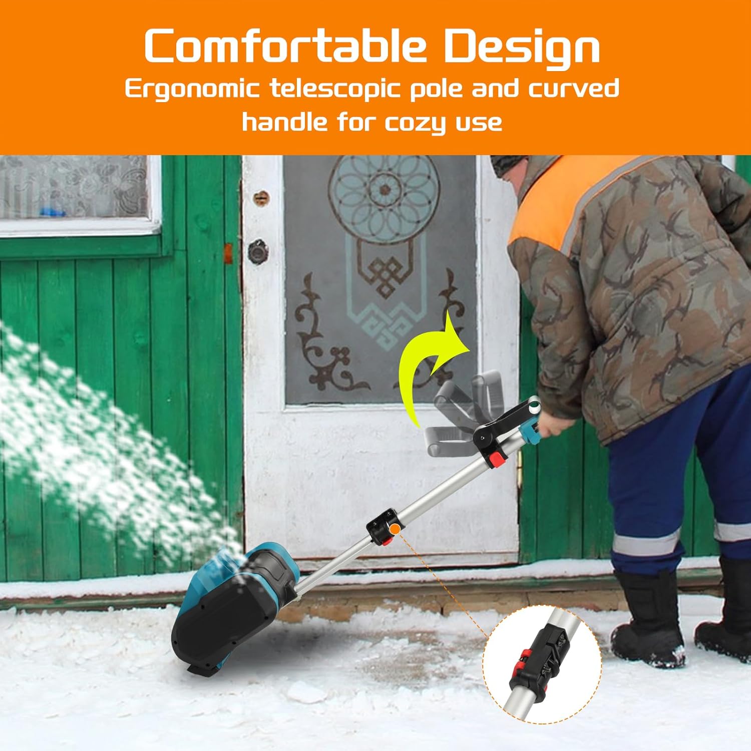 Акумуляторний снігоприбирач Krafftec 36V 6Ah з двома батареями і шириною захвату 31 см - мініатюра 5