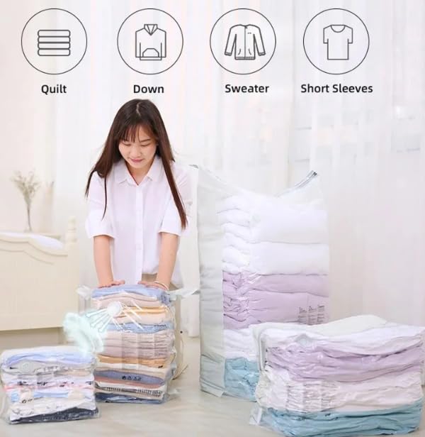 Набір вакуумних пакетів 11 шт з насосом для одягу, ковдр і сезонного зберігання - мініатюра 3