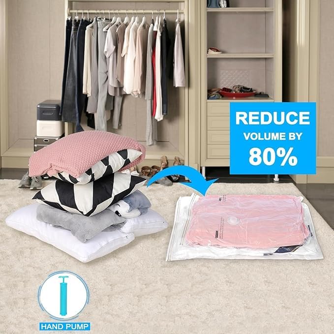 Набір вакуумних пакетів 11 шт з насосом для одягу, ковдр і сезонного зберігання - мініатюра 8