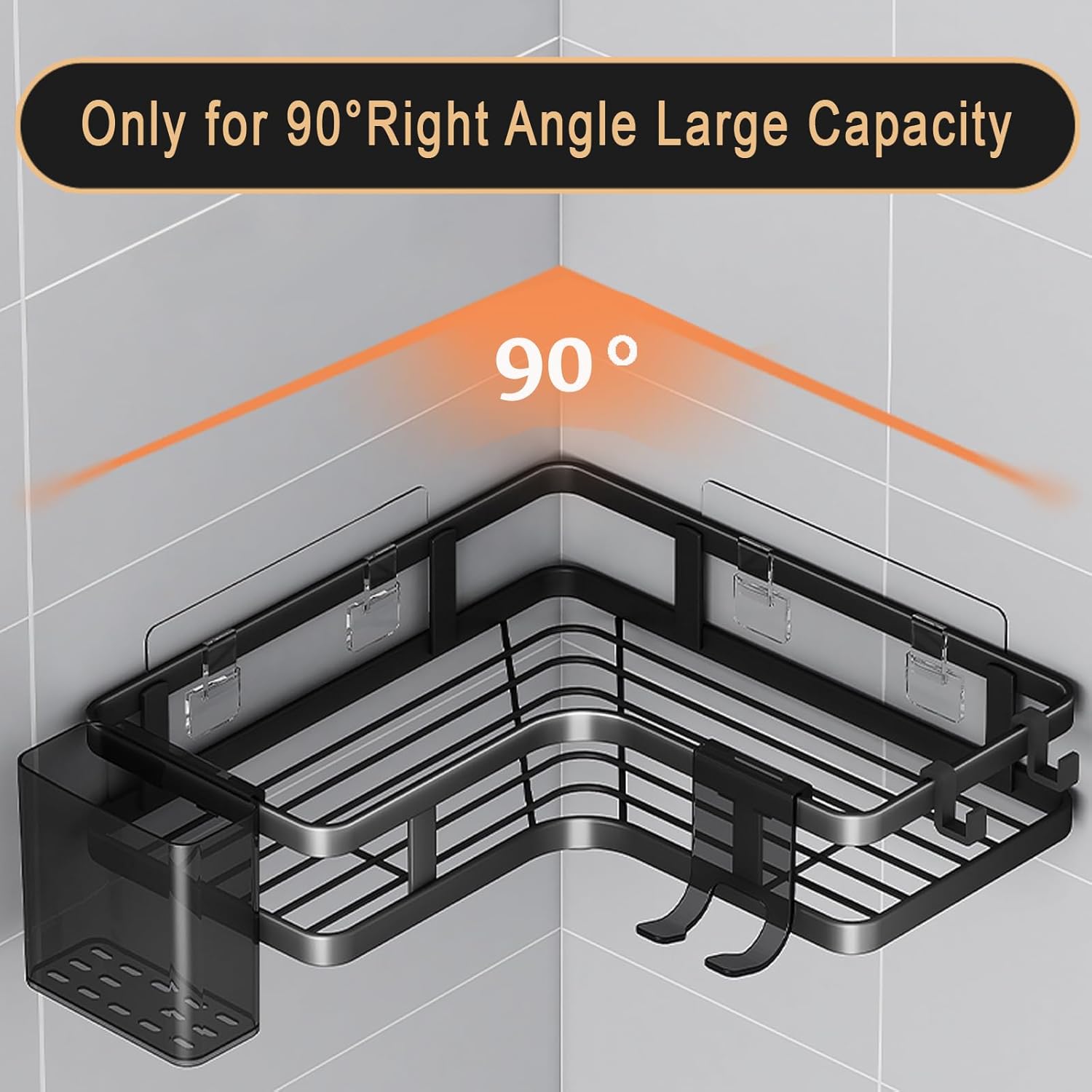 Кутові полиці Corner Shower Caddy з алюмінію, 2 шт для ванної кімнати - мініатюра 4