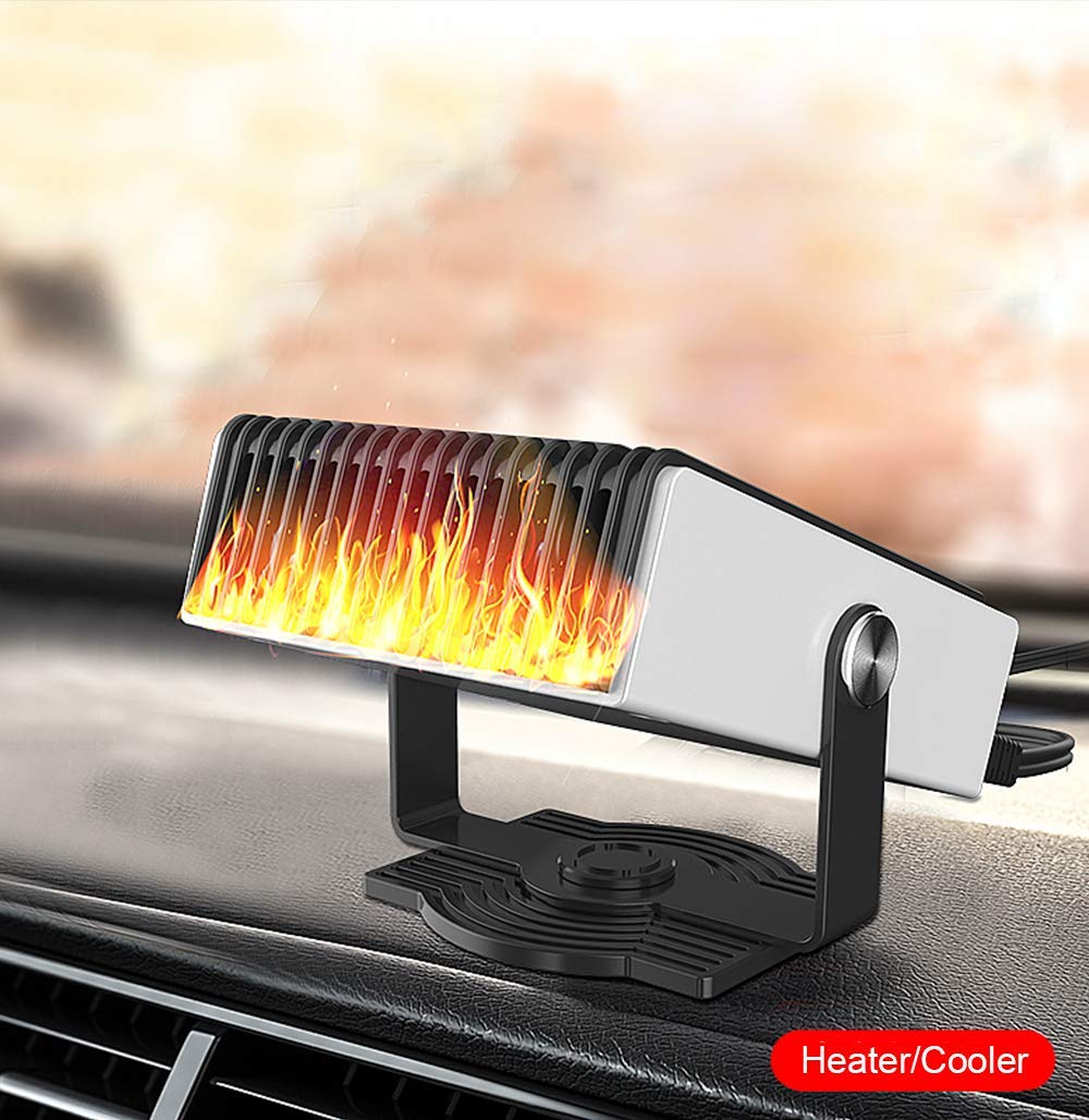 Автомобільний тепловентилятор 12 В 2 в 1 з обігрівом, вентиляцією і поворотом 180° - мініатюра 2