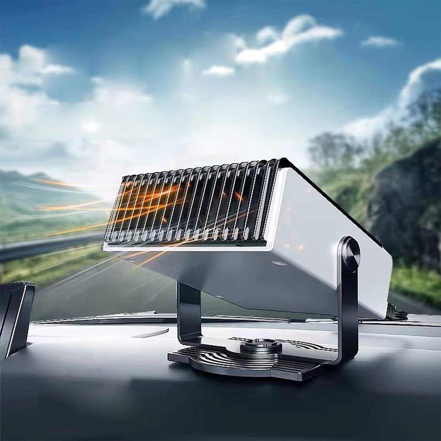 Автомобільний тепловентилятор 12 В 2 в 1 з обігрівом, вентиляцією і поворотом 180° - мініатюра 4