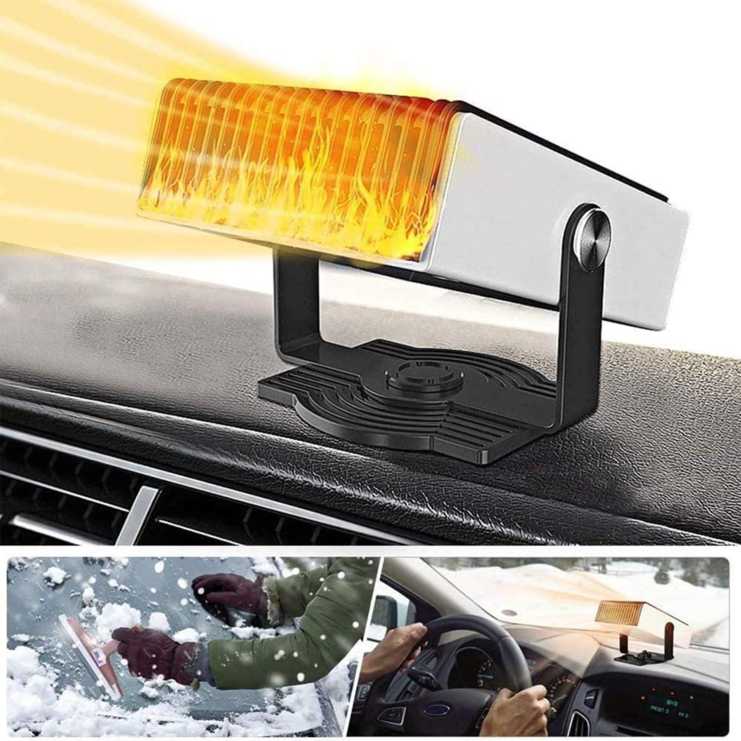 Автомобільний тепловентилятор 12 В 2 в 1 з обігрівом, вентиляцією і поворотом 180° - мініатюра 7