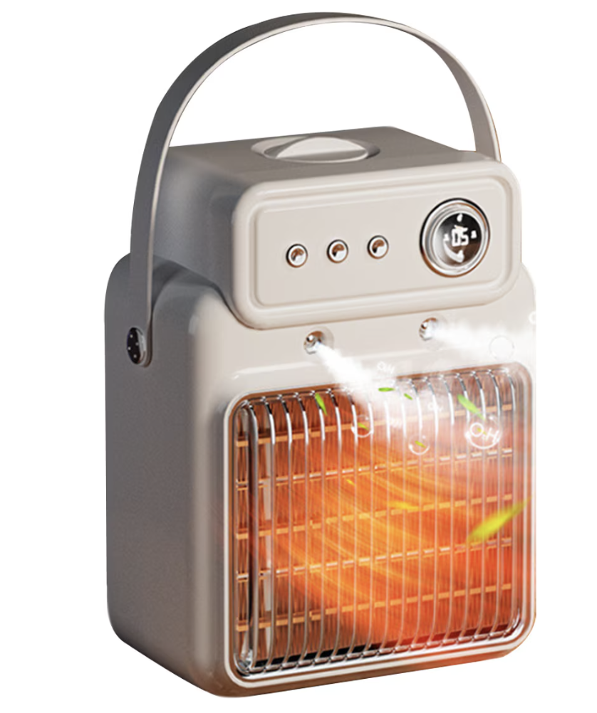 Обігрівач для дому електричний 2 в 1 1200 Вт ∙ Мініобігрівач з зволожувачем 1200 Вт та таймером