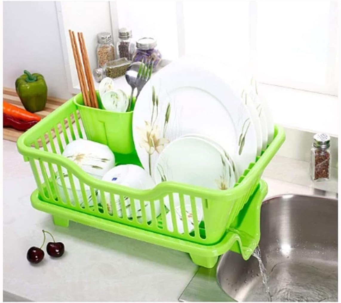 Сушарка для посуду 44 x 24 x 14 см з корзиною для приборів і вентиляцією - мініатюра 3