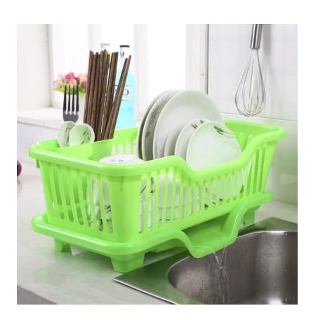 Сушарка для посуду 44 x 24 x 14 см з корзиною для приборів і вентиляцією - мініатюра 8