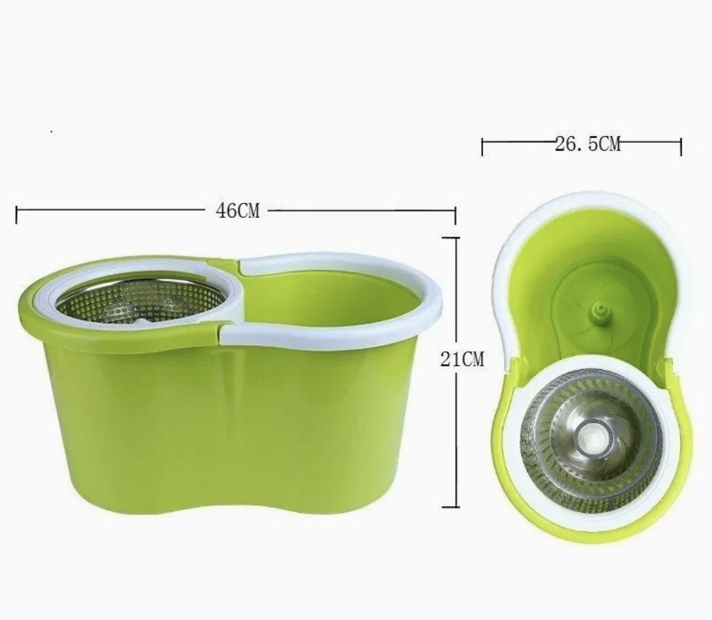 Швабра Spin Mop 360 з відром 10 л, віджимом і двома мікрофібровими насадками - мініатюра 4