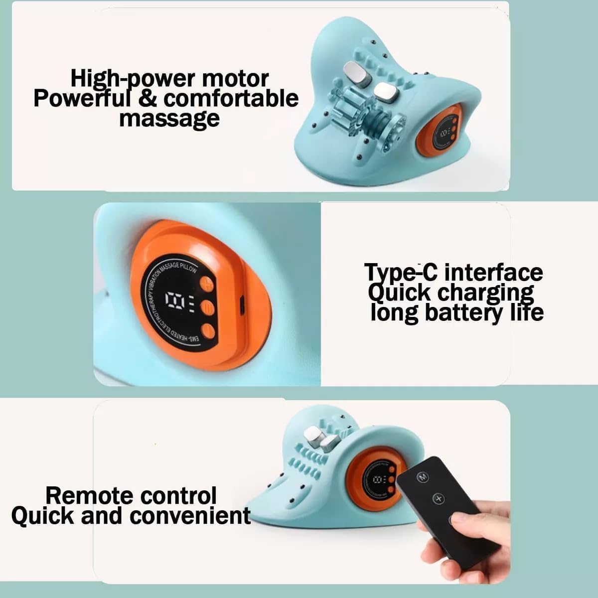 EMS-масажер для шиї з підігрівом, вібрацією і 6 рівнями інтенсивності - мініатюра 2