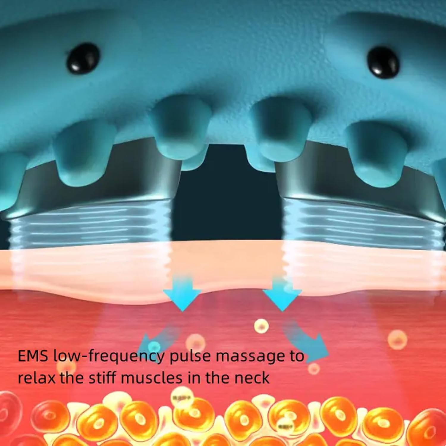 EMS-масажер для шиї з підігрівом, вібрацією і 6 рівнями інтенсивності - мініатюра 3